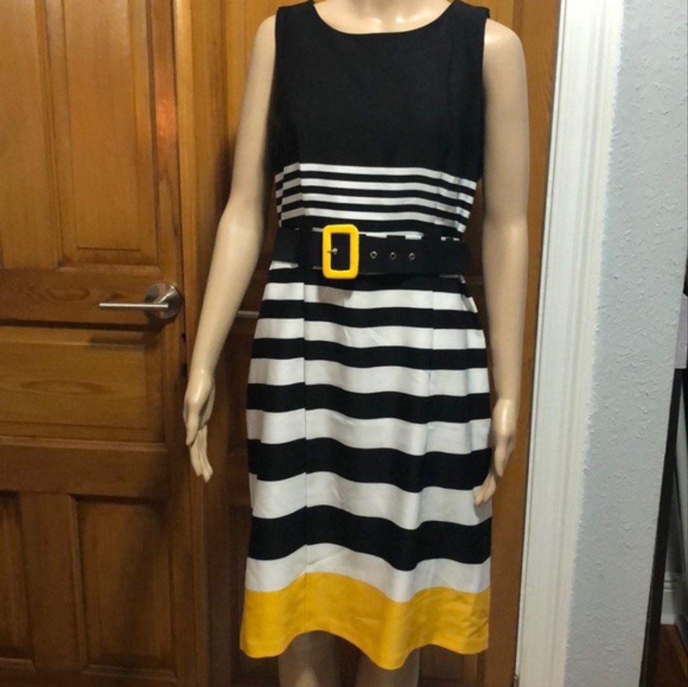 Black, white and yellow summer dress